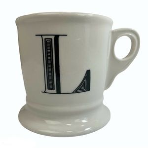 Anthropologie L Coffee Mug Cup Monogram Initial